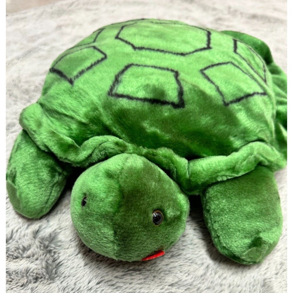 RARE Vintage Kentex Turtle‎ Plush Pillow Green Stuffed Animal Soft 18" Toy